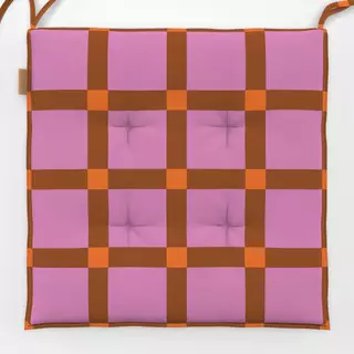 Sitzkissen Karo Pink Braun Orange