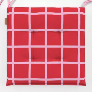 Sitzkissen Karo rot rosa