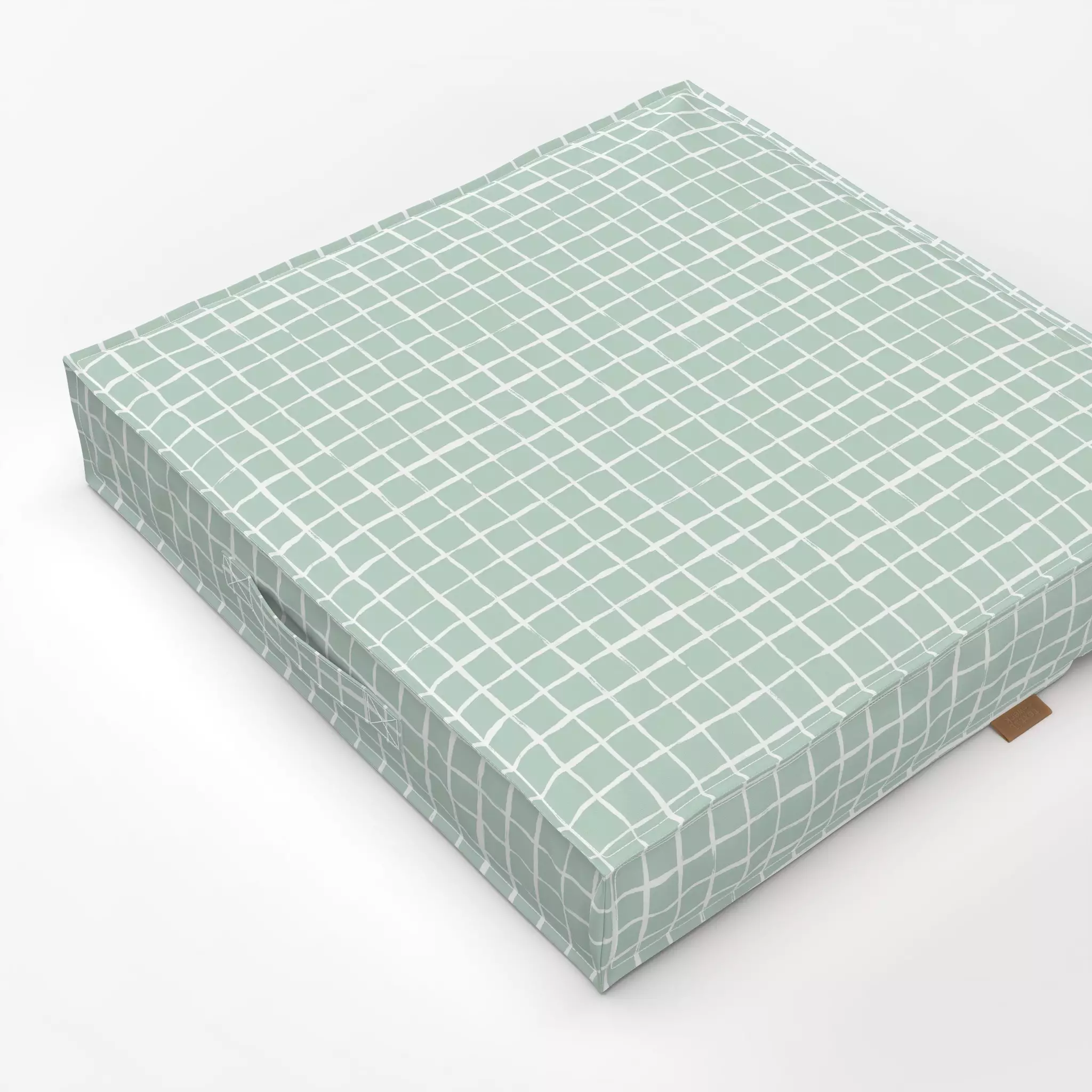 Bodenkissen Malerisches Karo Mint - Symbole & Muster - von „Julia Schumacher"; Muster, Karo, Salbei, frisch, mint, Karos, ka...