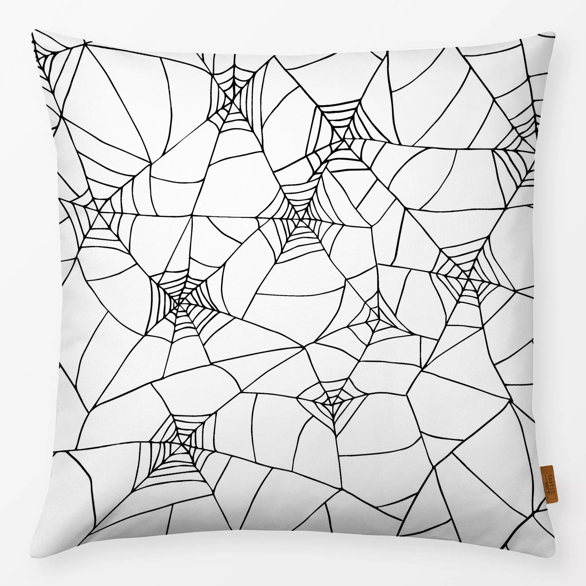 Kissen Spinnennetz - Symbole & Muster - von „Julia Schumacher"; schwarz, Kinder, Kissen, Herbst, netz, Weiss, juliaschumache...
