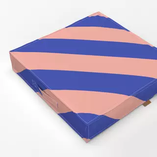 Bodenkissen Diagonale blau lachs
