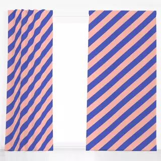 Dekovorhang Diagonale blau lachs