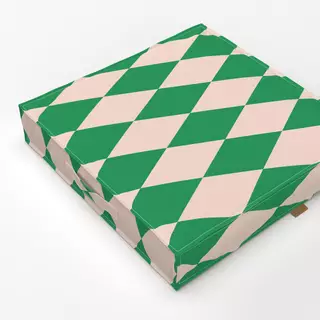 Bodenkissen Argyle grün rosa