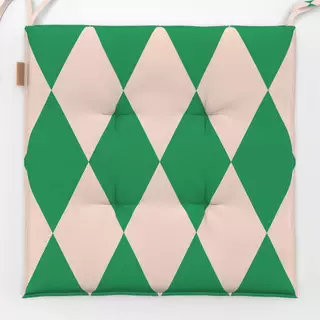 Sitzkissen Argyle grün rosa
