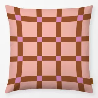Kissen Karo Lachs Braun Pink