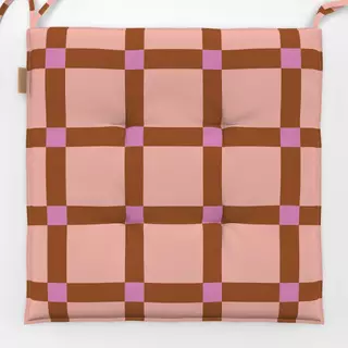 Sitzkissen Karo Lachs Braun Pink