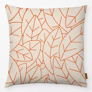 Kissen Blätter Outlines orange creme