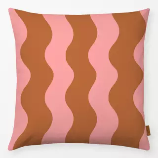 Kissen Große Wellen Peach Braun
