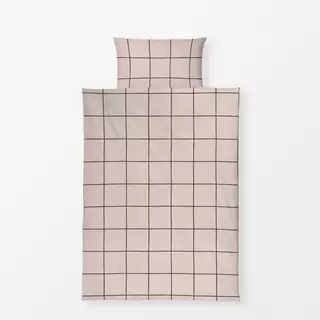 Bettwäsche Minimal Karo Schwarz Beige