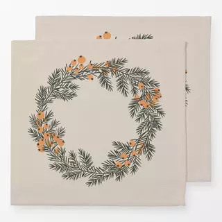 Servietten Winter Kranz orange