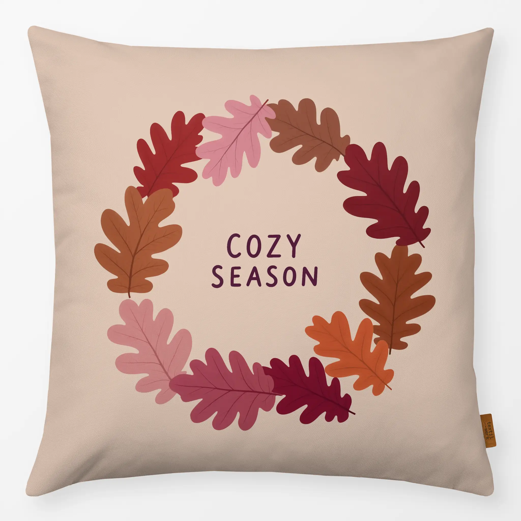Kissen Kissen Herbstkranz beige