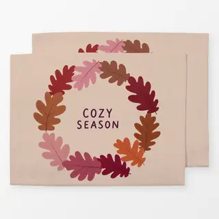 Tischset Herbstkranz beige