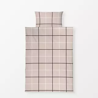 Bettwäsche Großes Karo beige schwarz