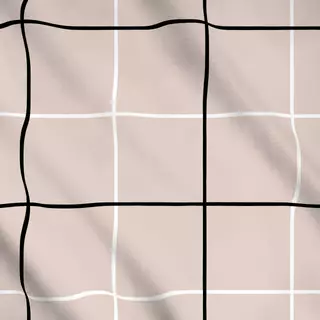 Meterware Großes Karo beige schwarz