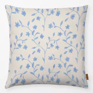 Kissen Blumen Ranken blau