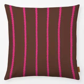 Kissen Wavy Streifen braun pink