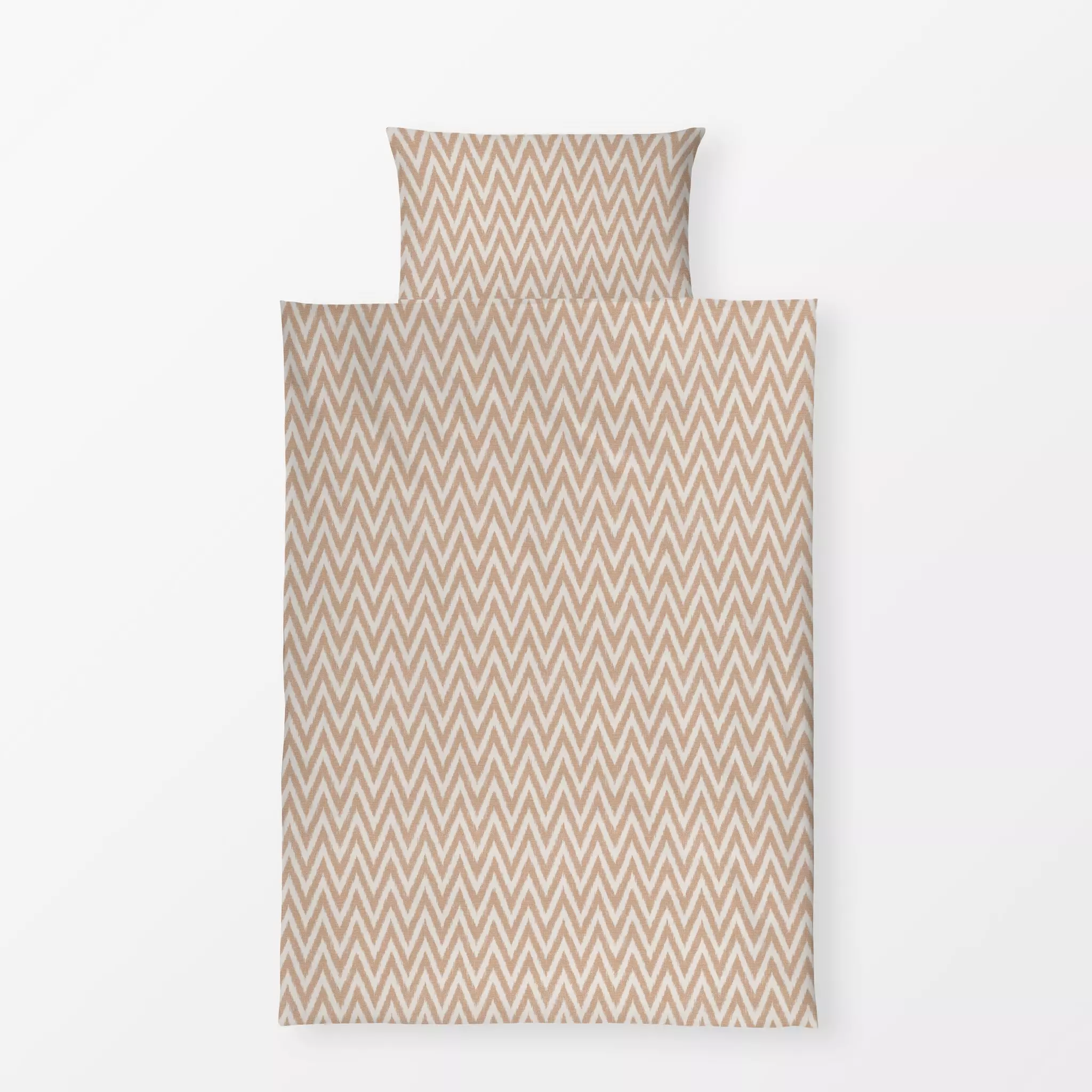 Bettwäsche Zigzag Ikat Dark Beige - Symbole & Muster, Reise - von „Studio Kesse"; marrakesch, marrokko, boho, Streifen, beig...