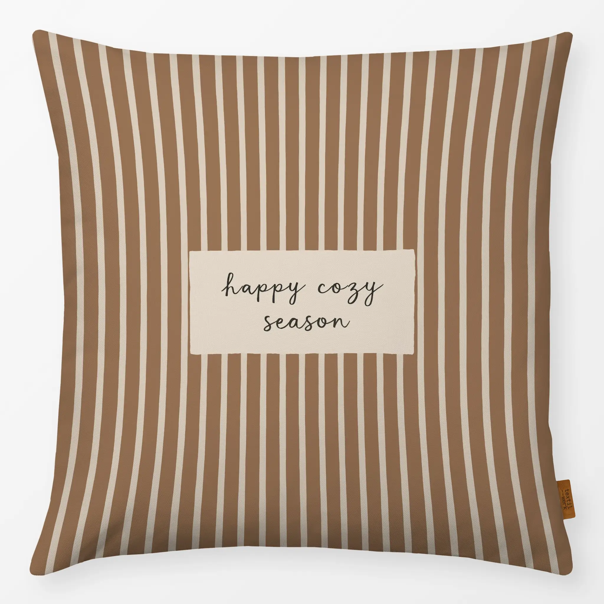 Kissen Kissen Happy Cozy Season braun