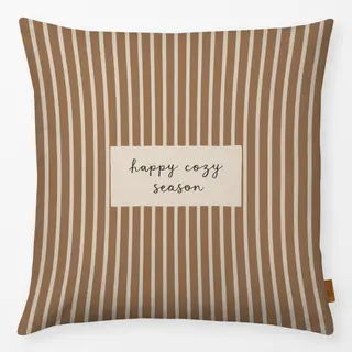 Kissen Happy Cozy Season braun