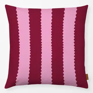 Kissen Wellenstreifen rot rosa