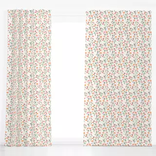 Dekovorhang Wild Flowers Rosé Offwhite