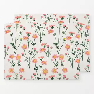 Tischset Wild Flowers Rosé Offwhite