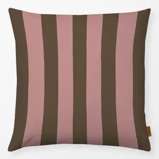 Kissen Streifen braun rosa