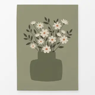 Geschirrtücher Blumenvase grün