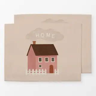 Tischset Haus Home rosa