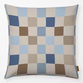 Kissen Schachbrett Blau