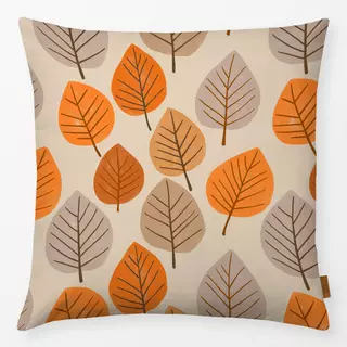 Kissen Herbstblätter rund orange