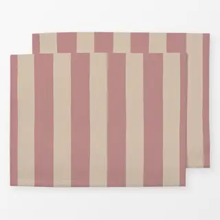 Tischset Streifen rosa beige
