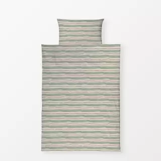 Bettwäsche Streifen grün beige