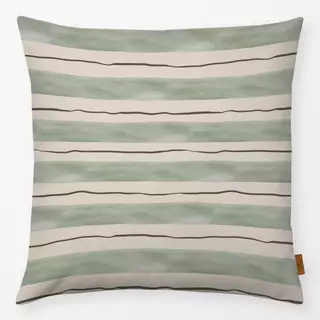 Kissen Streifen grün beige