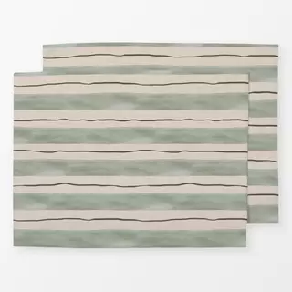Tischset Streifen grün beige