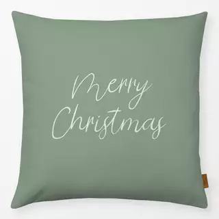 Kissen Merry Christmas grün