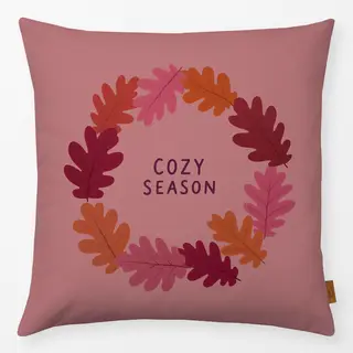 Kissen Herbstkranz rosé
