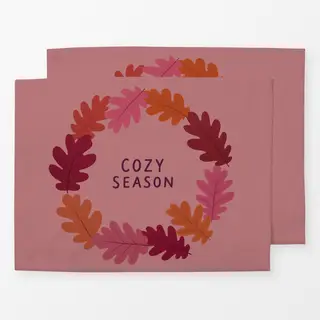 Tischset Herbstkranz rosé