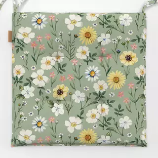 Sitzkissen Wild Flowers Blossoms Green