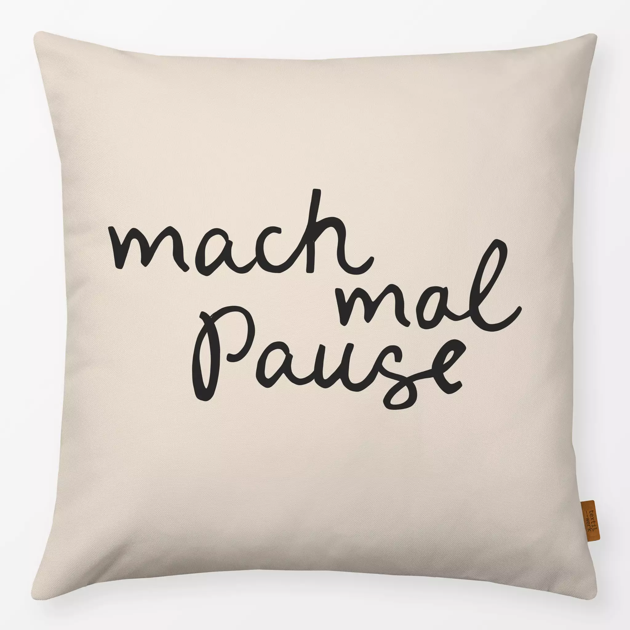 Kissen Mach mal Pause - Herbst, Sprüche & Schriftzüge, Winter - von „Studio Kesse"; achtsamkeit, Couch, selfcare, Sofakissen...
