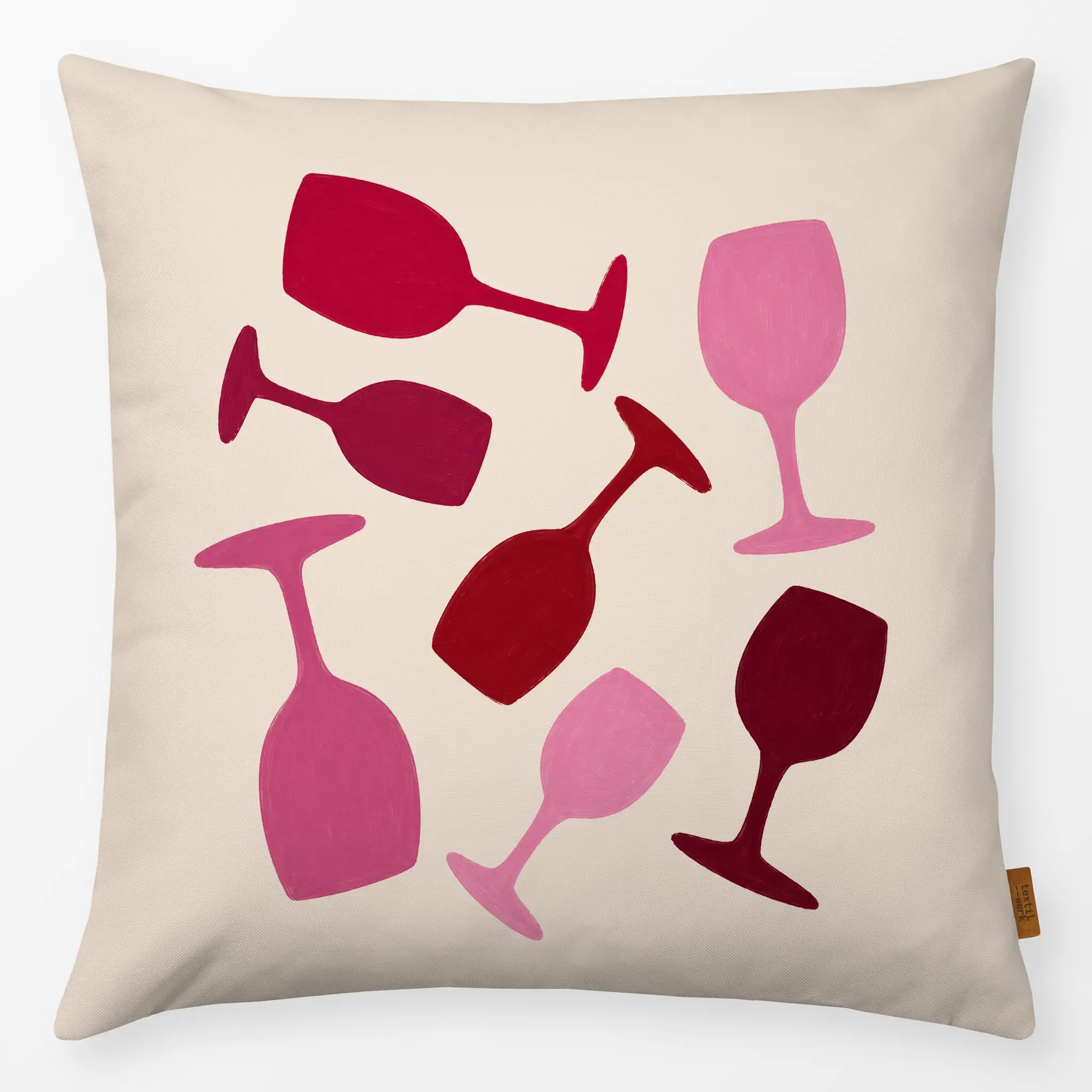Kissen Kissen Weingläser rosa pink rot