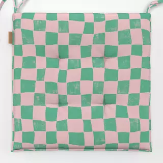 Sitzkissen Karos grün rosa
