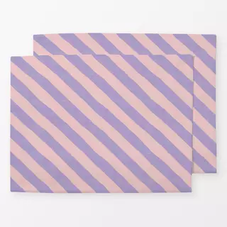 Tischset Streifen Brush Diagonal rosa