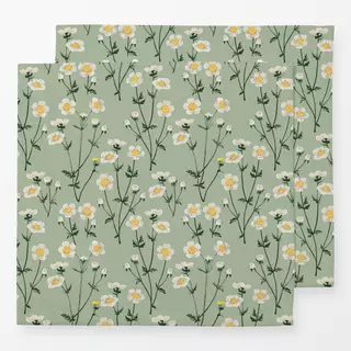 Servietten Wild Flowers White Green