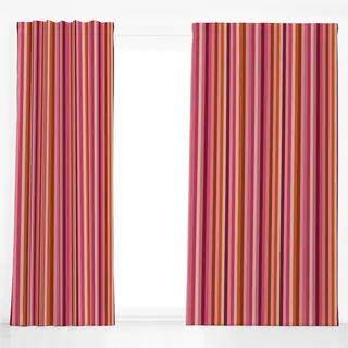 Dekovorhang Multi Streifen Rosa