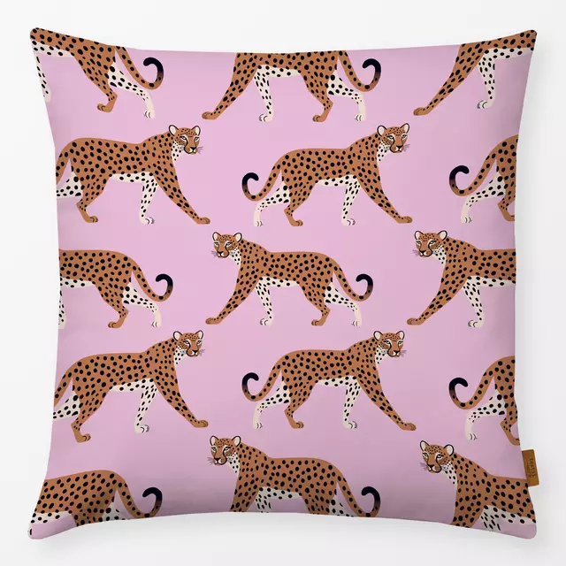 Kissen Leoparden Muster rosa von Studio Kesse