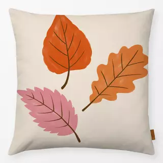 Kissen Herbstblätter orange rosa