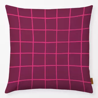 Kissen Checks weinrot pink