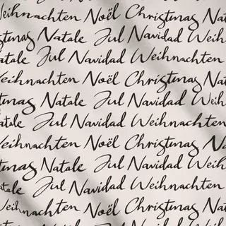 Meterware Weihnachten Schrift creme