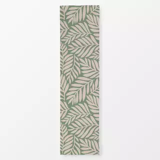 Tischläufer Palmenblätter Grün Beige